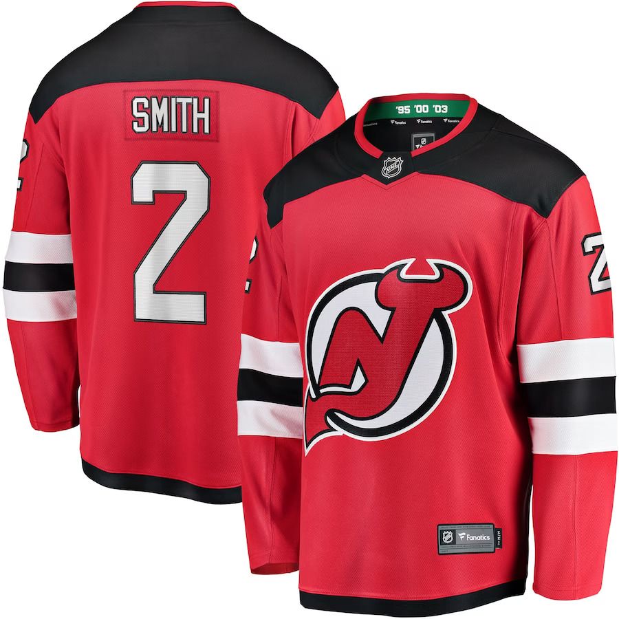 Men New Jersey Devils #2 Brendan Smith Fanatics Branded Red Home Breakaway Player NHL Jersey